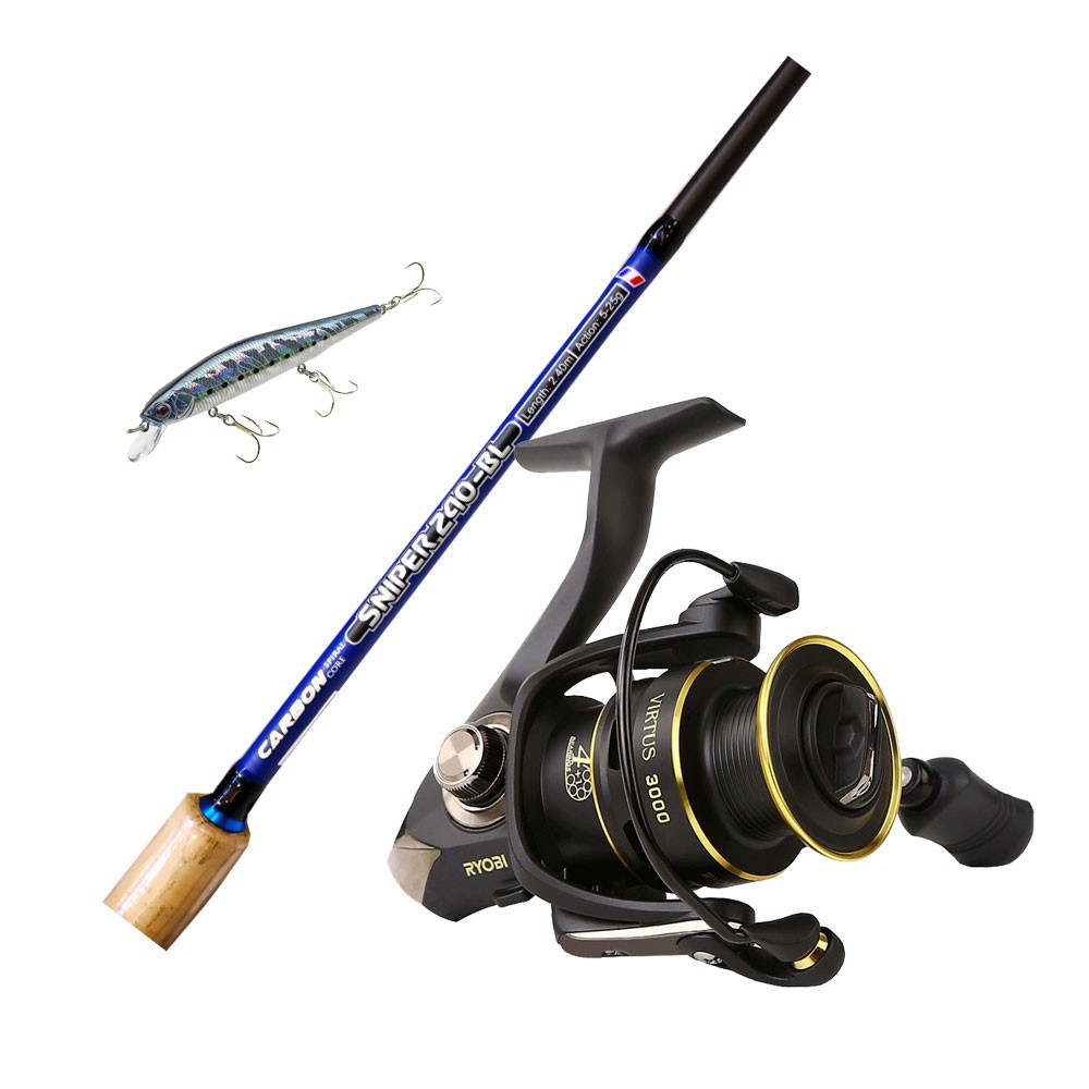 Καλάμι spinning OCEANIC SNIPER 2.40+ μηχανισμός RYOBI VIRTUS 3000+ ψαράκι image