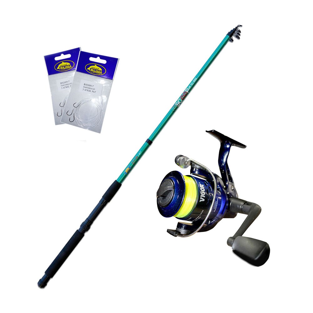 Καλάμι SCOOP 2.10 m + Μηχανισμός VIGOR SL 40 + Πετονιά + 2 αρματωσιές  image