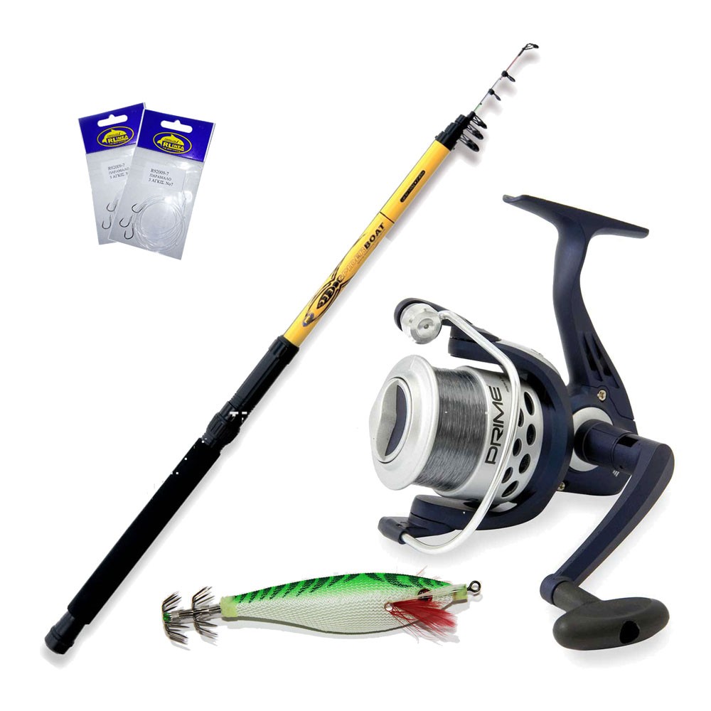 Καλάμι SPIDER BOAT 3mt + μηχανισμός VIGOR PRIME 50 + πετονιά + καλαμαριέρα + 2 αρματωσιές image
