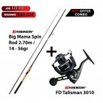 Combo spinning ROBINSON BIG MAMA SPIN ROD 2.70mt 14-56gr + ROBINSON FD TALISMAN 3010 image - 0