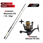 Combo spinning ROBINSON MAVERICK ZANDER SPIN 2.70mt 10-45gr + ROBINSON SHINNER FD 303 image - 0