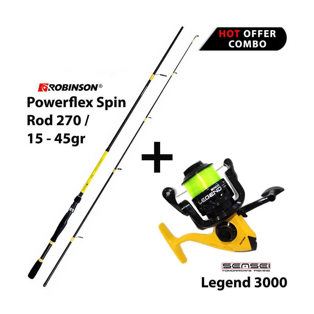 Combo spinning ROBINSON POWERFLEX SPIN 2.70mt 15-45gr + SENSEI LEGEND 3000 image