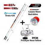 Full Combo OCEANIC ORATA 420 + RYOBI PROSKYER NOSE YELLOW + ROBINSON NEON RED 600m image - 0