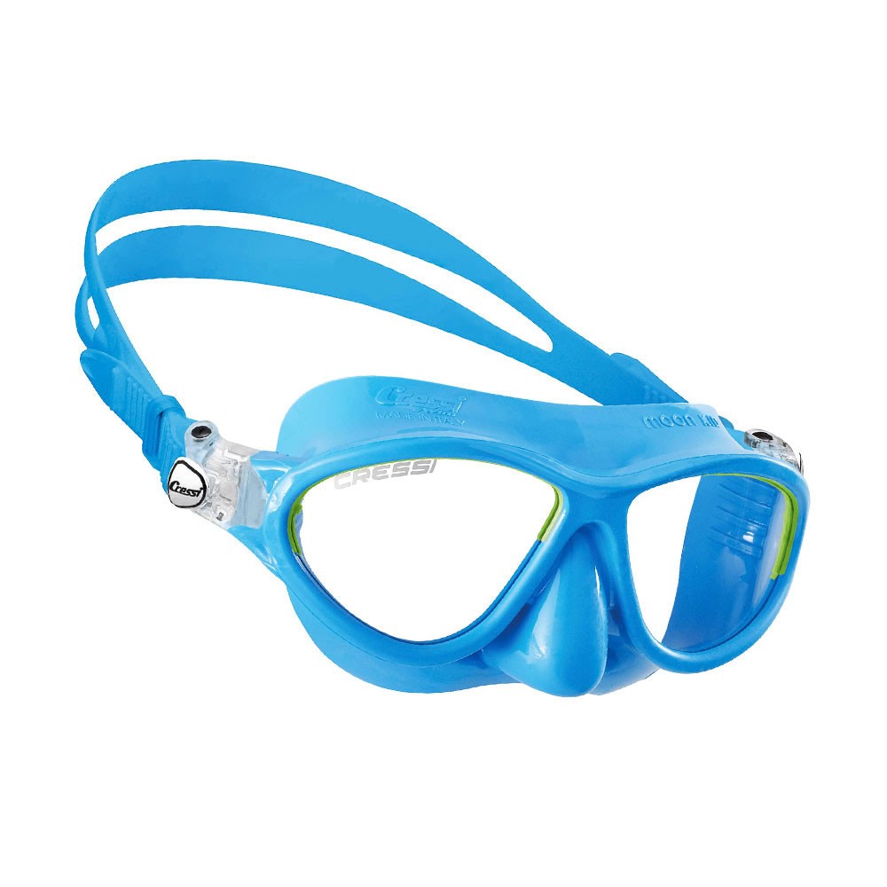 Μάσκα σιλικόνης CRESSI MOON KID Blue/Frame Lime image