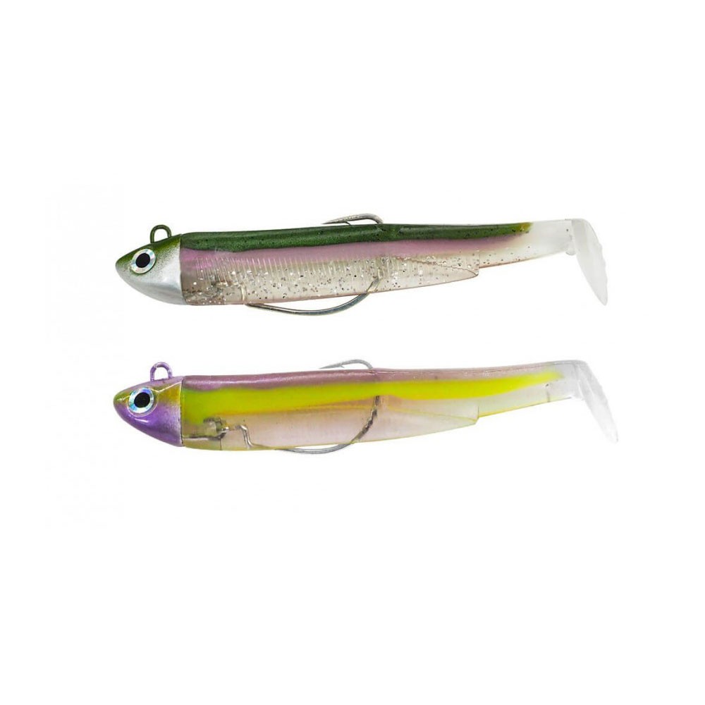 FIIISH BLACK MINNOW N.2 DOUBLE COMBO 8g GREEN MORNING-PURPLE BM921 image