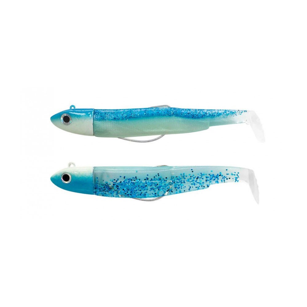 FIIISH BLACK MINNOW N.2 DOUBLE COMBO 10G BLUE GLOW-SHINY BLUE BM922 image