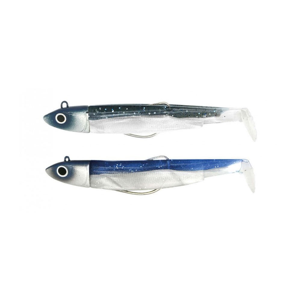 FIIISH BLACK MINNOW N.2 DOUBLE COMBO 10g BLUE GLITTERY BLUE BM1393 image