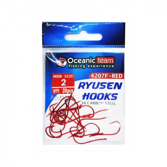 Αγκίστρι Ryusen με παλέτα OCEANIC 4207F RED (20pcs) main image