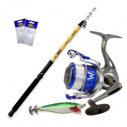 Καλάμι SPIDER BOAT 3mt + μηχανισμός VIGOR POWER 2 50 + πετονιά + καλαμαριέρα + 2 αρματωσιές image