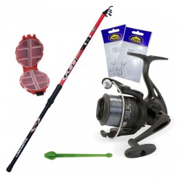 Καλάμι PLANET 3mt + Μηχανισμός VIGOR SILK EVOLUTION 40 + Αρματωσιές + Απαγκιστρωτής + Χελωνάκι image