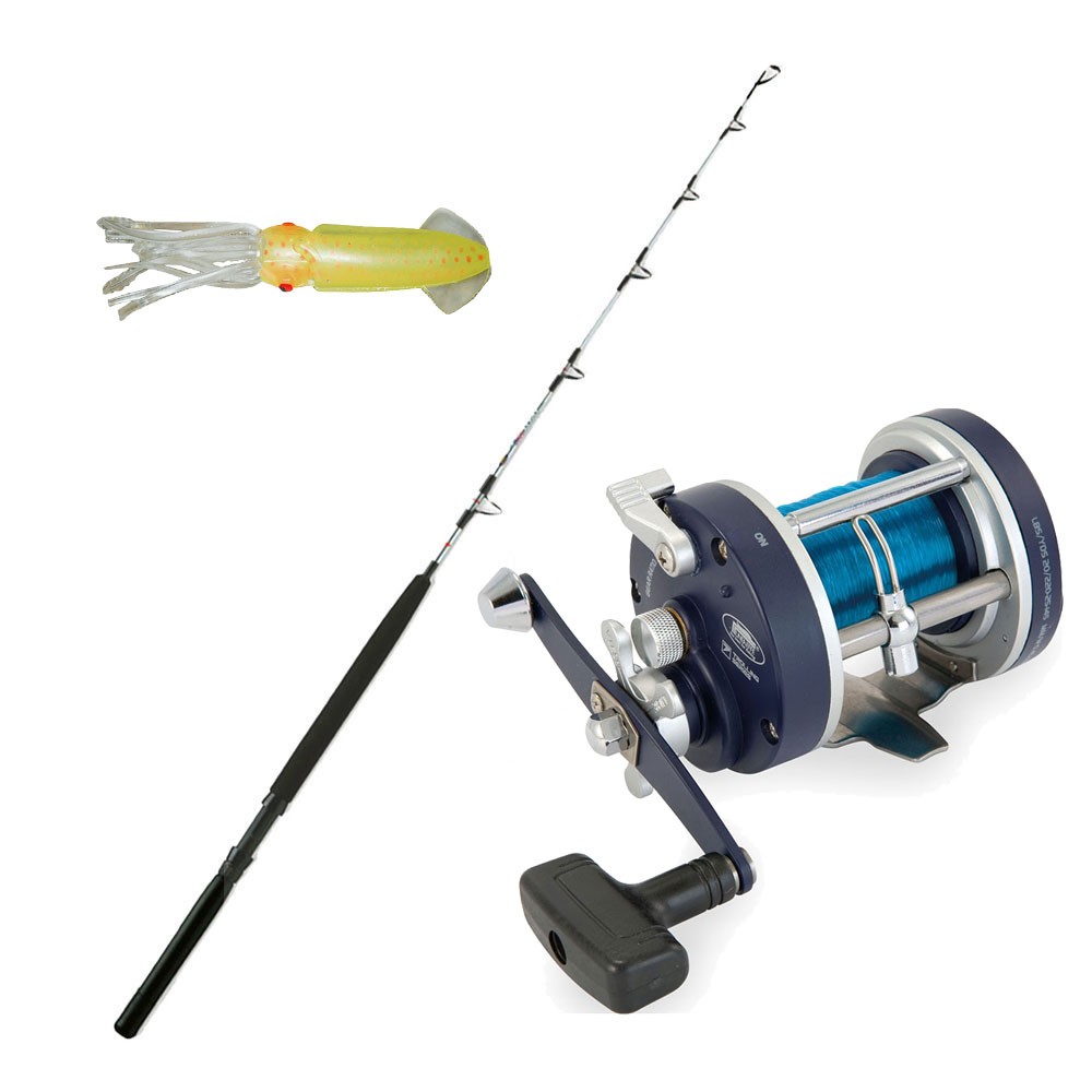 Καλάμι MIAMI 1.65mt 8-16lbs + Μηχανισμός GTL 300 Trolling + Πετονιά + Τεχνητό  image