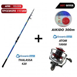 Καλάμι OCEANIC THALASSA 420 + Μηχανισμός ATOM 10000 + Πετονιά AIKIDO 300m image