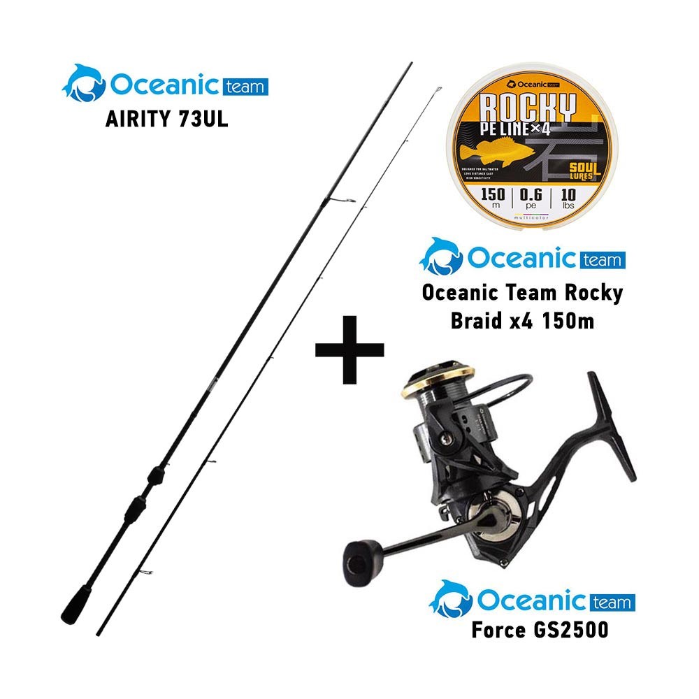 Καλάμι OCEANIC AIRITY 73UL + Μηχανισμός FORCE GS2500 + Νήμα ROCKY BRAID 150m image
