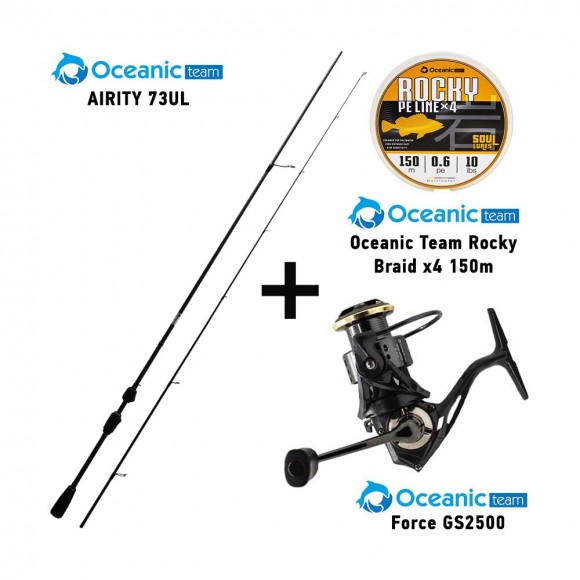 Καλάμι OCEANIC AIRITY 73UL + Μηχανισμός FORCE GS2500 + Νήμα ROCKY BRAID 150m main image