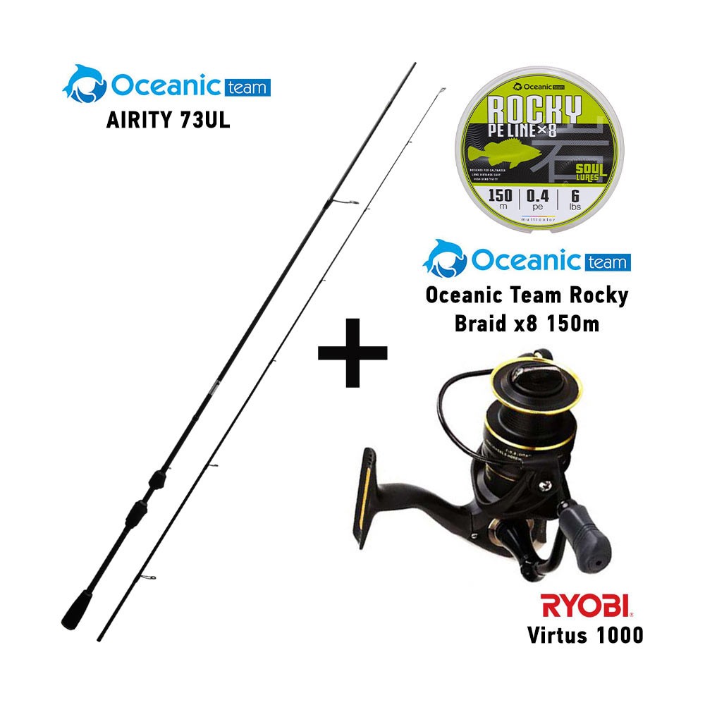 Καλάμι OCEANIC AIRITY 73UL + Μηχανισμός RYOBI VIRTUS 1000 + Νήμα ROCKY BRAID 150M image