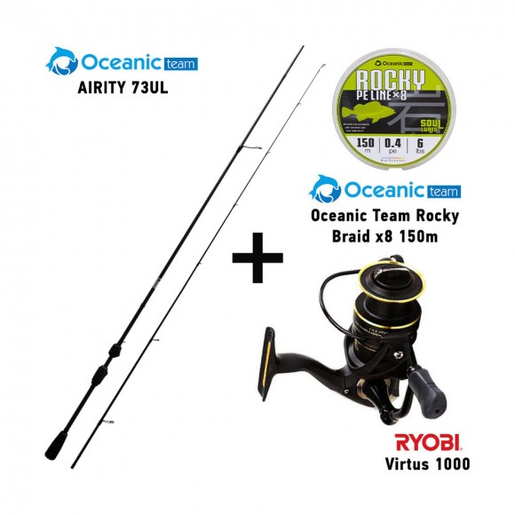 Καλάμι OCEANIC AIRITY 73UL + Μηχανισμός RYOBI VIRTUS 1000 + Νήμα ROCKY BRAID 150M main image