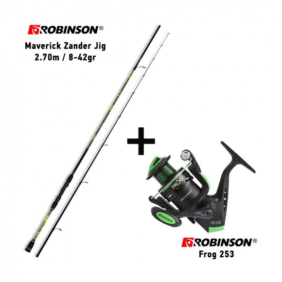Καλάμι ROBINSON MAVERICK ZANDER JIG 2.70m 8-42gr + Μηχανισμός ROBINSON FROG 253 main image