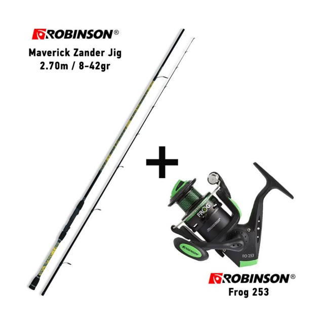 Καλάμι ROBINSON MAVERICK ZANDER JIG 2.70m 8-42gr + Μηχανισμός ROBINSON FROG 253 main image