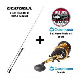 Καλάμι ECOODA BLACK THUNDER II C632MH + Μηχανισμός OCEANIC SCORPIO + Νήμα SALT GAME BRAID x4 300m image