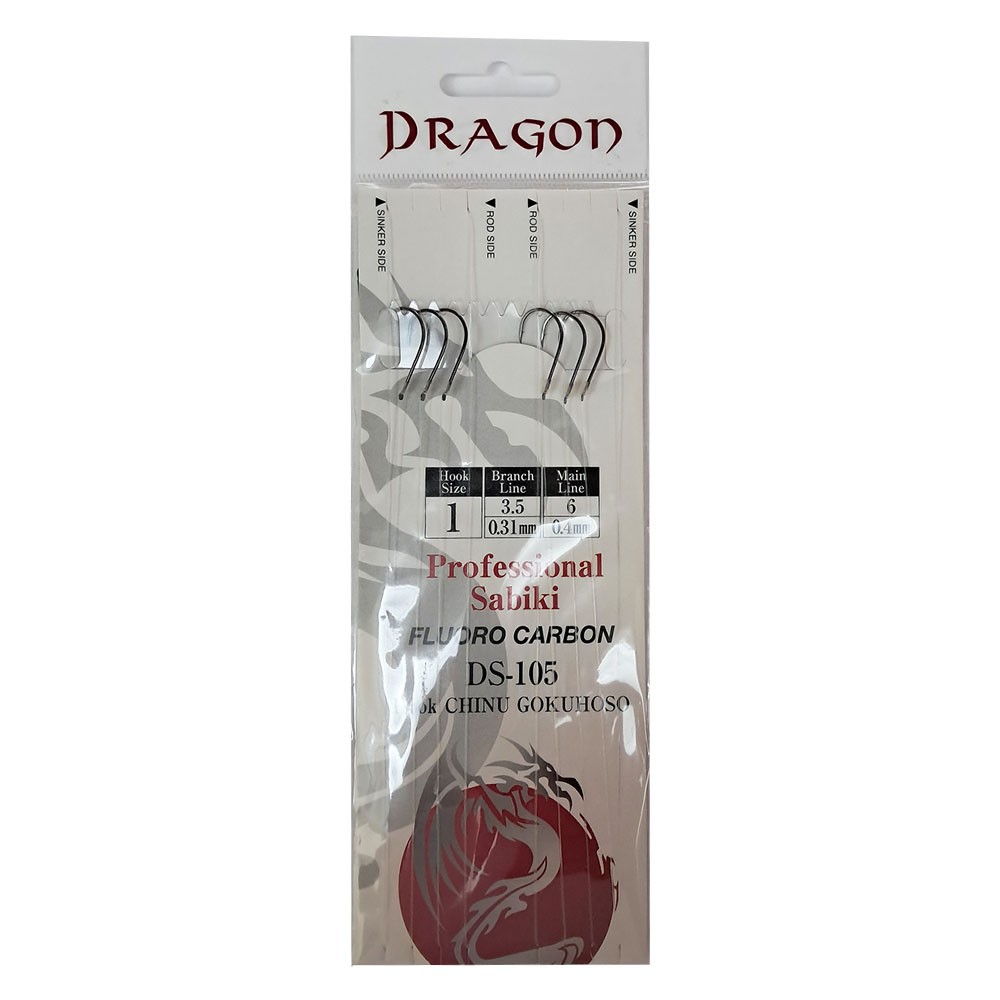 Αρματωσιές fluorocarbon DRAGON DS-105 3 αγκίστρια chinu 2τμχ image