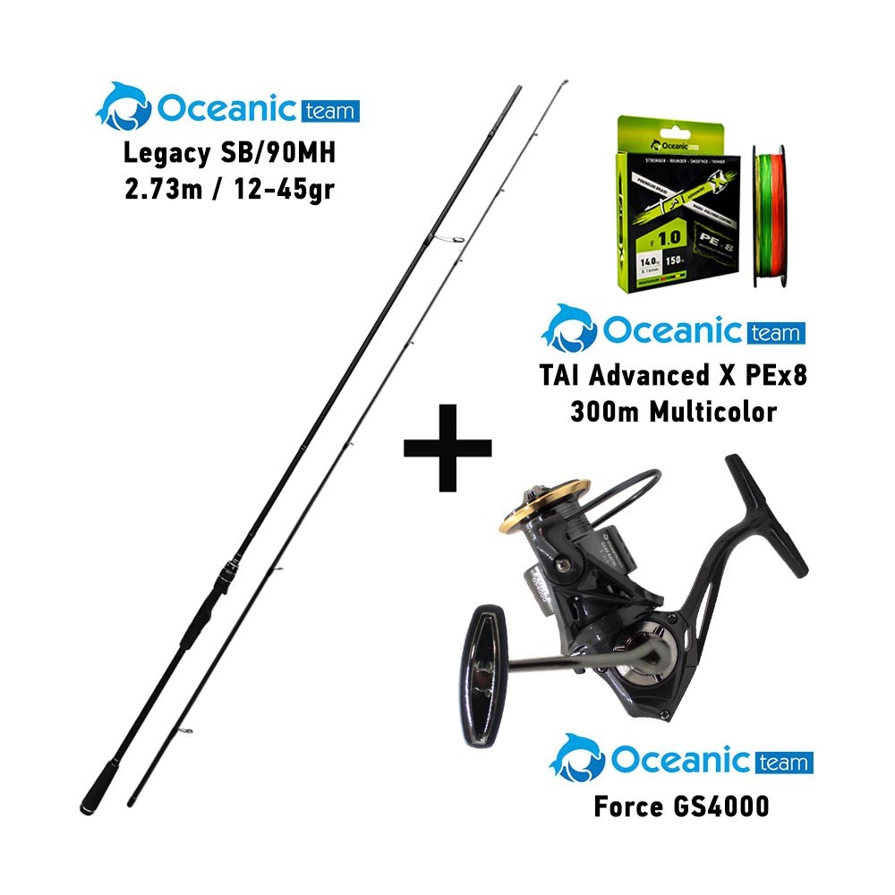 Καλάμι OCEANIC LEGACY SB/90MH 2.73m 12-45gr + Μηχανισμός Force GS4000 + Νήμα TAI Advanced 300m image
