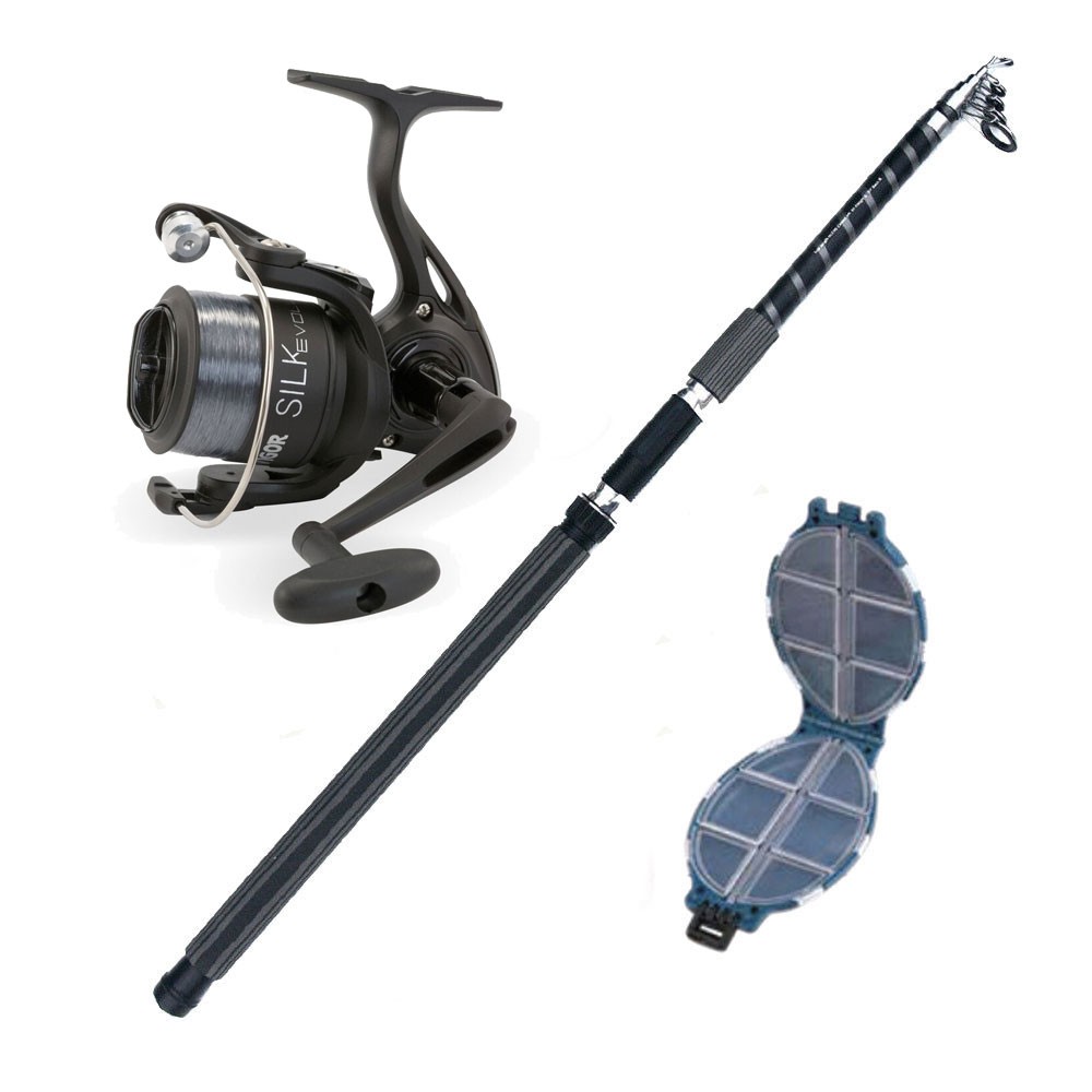 Καλάμι VIGOR HARDCORE 100-200gr 3.5m + Μηχανισμός VIGOR SILK EVOLUTION 50FD + Πετονιά + Κουτί αποθήκευσης image