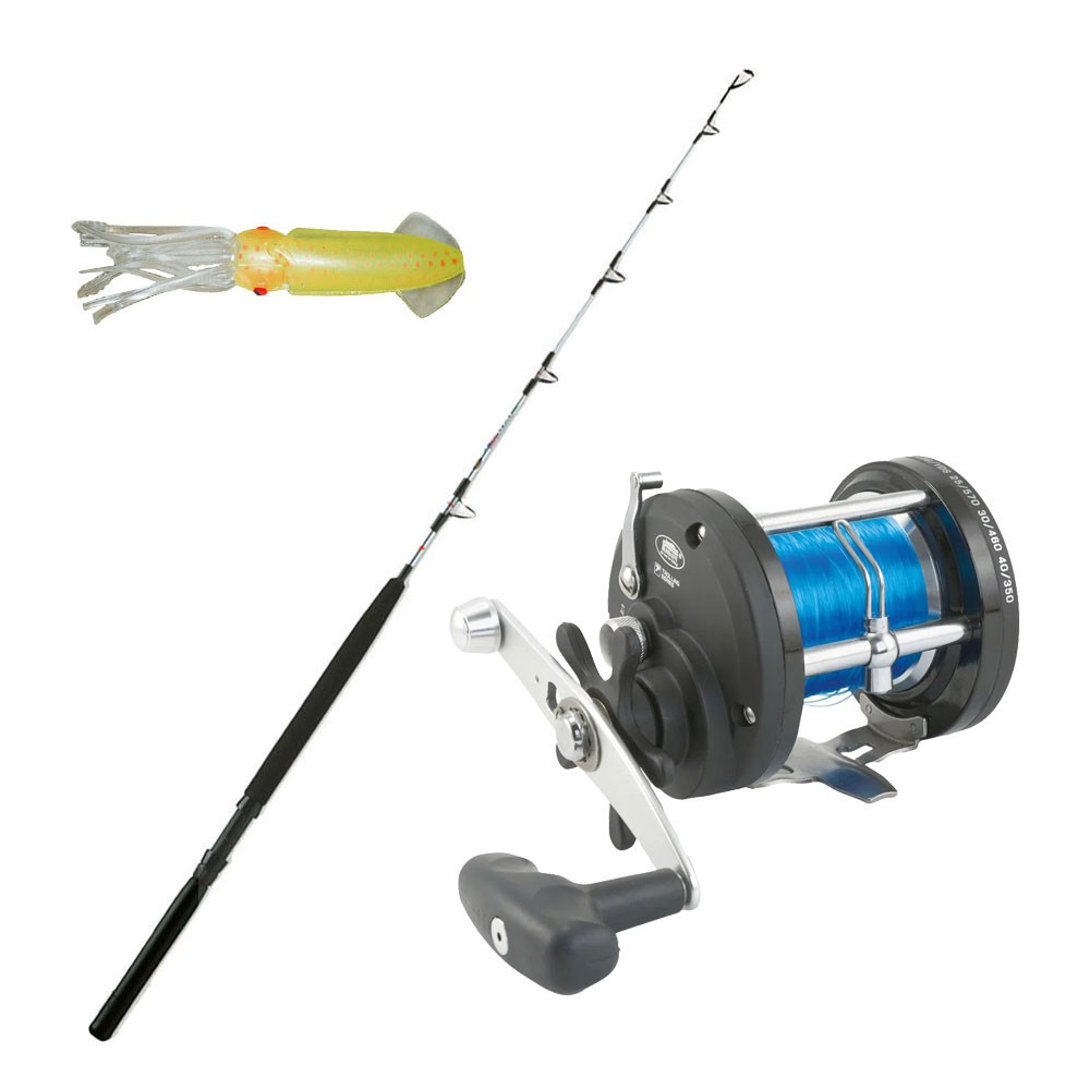 Καλάμι MIAMI 1.65mt 8-16lbs + Μηχανισμός JD TROLLING EVOLUTION 300 + Πετονιά + Τεχνητό  image