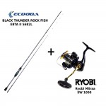 Καλάμι ECOODA BLACK THUNDER EBTA II S682L 2.03m 0.4-8gr + Μηχανισμός RYOBI MIIRAA SW 1000 image - 0