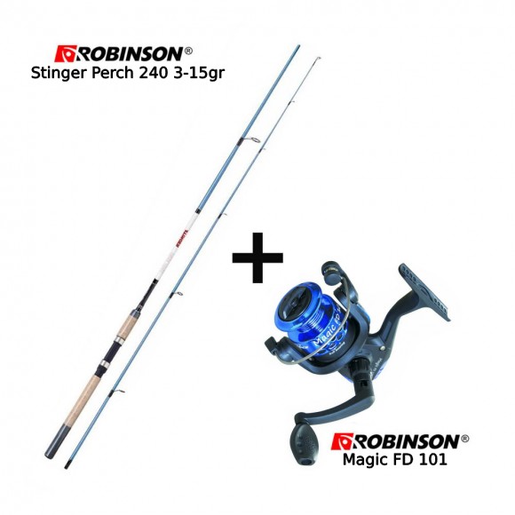 Combo LRF: Καλάμι ROBINSON STINGER PERCH 240 3-15gr + Μηχανισμός ROBINSON MAGIC FD 101 main image