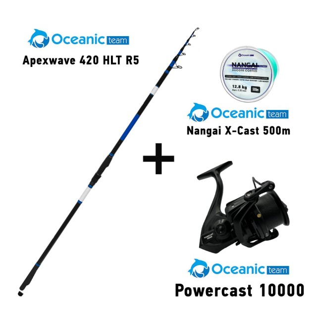 Σετ Surf Casting Oceanic ApexWave 420 HLT R5 80-170gr + Oceanic Power Cast 10000 + Nangai X- CAST 500m main image