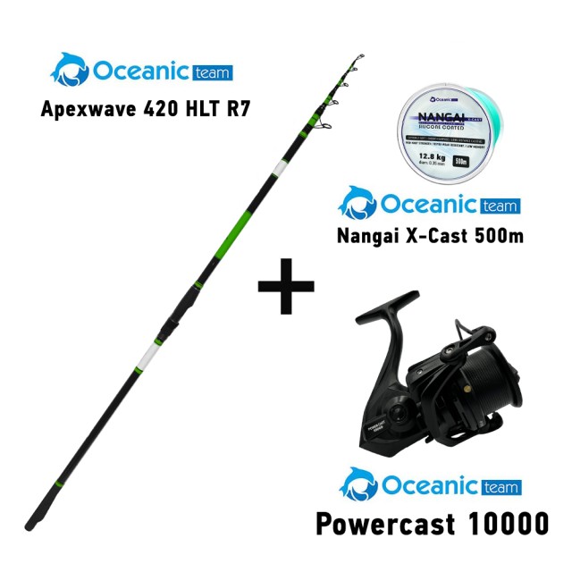 Σετ Surf Casting Oceanic ApexWave 420 HLT R7 100-200gr + Oceanic Power Cast 10000 + Nangai X- CAST 500m main image